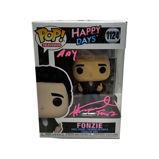 Henry Winkler Autographed Fonzie Happy Days Funko Pop "Aaay, Fonz" Inscriptions Pink Ink Steiner CX