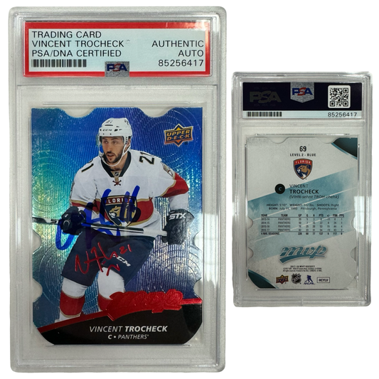 2017-18 Vincent Trocheck Autographed Upper Deck MVP Colors And Contours Level 2 Blue #69 PSA Auto Authentic
