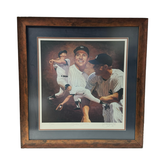 Mickey Mantle Autographed New York Yankees Framed 18x19 Danny Day Artwork LE 419/536 JSA