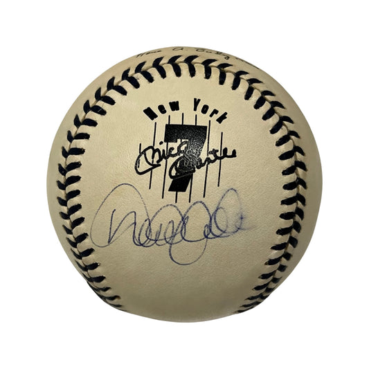 Derek Jeter Autographed New York Yankees Mickey Mantle Logo Baseball Steiner