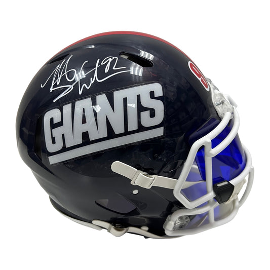 Michael Strahan Autographed New York Giants Old School Speed Authentic Helmet w/ Visor Beckett