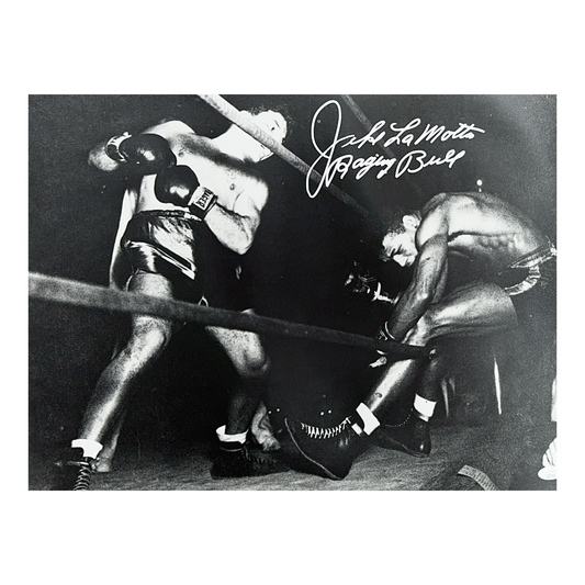 Jake LaMotta Autographed 16x20 “Raging Bull” Inscription JSA