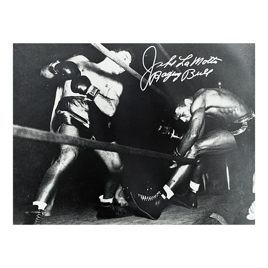 Jake LaMotta Autographed 16x20 Raging Bull Inscription JSA