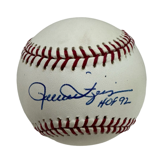 Rollie Fingers Autographed Official American League Baseball “HOF 92” Inscription JSA