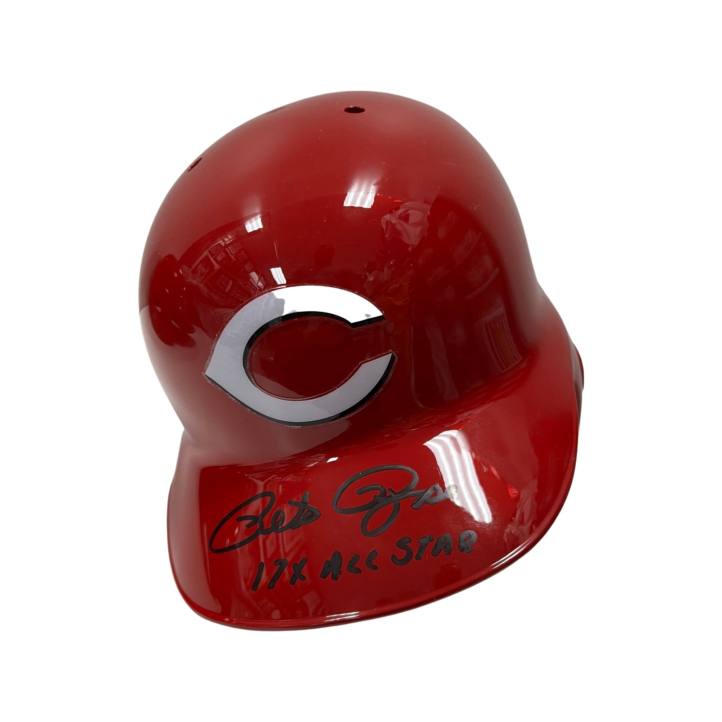 Pete Rose Autographed Cincinnati Reds Batting Helmet “17x All Star” Inscription Steiner CX