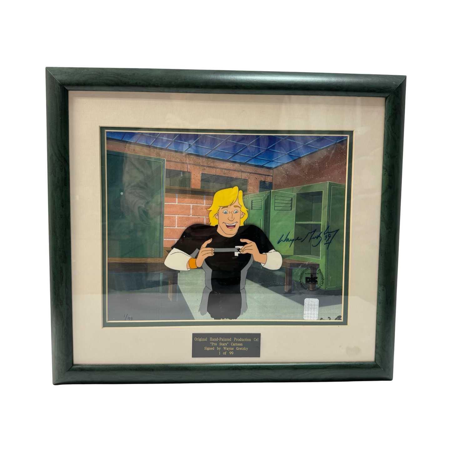 Wayne Gretzky Autographed Framed 8x10 Original Cel Wayne Gretzky COA