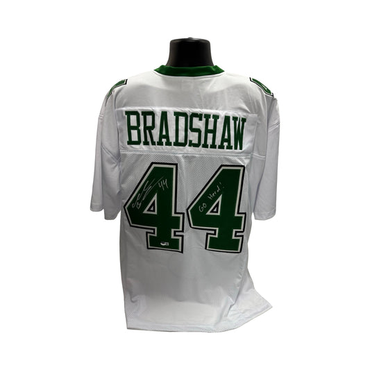 Ahmad Bradshaw Autographed Marshall Thundering Herd White Jersey “Go Herd!” Inscription Beckett BAS
