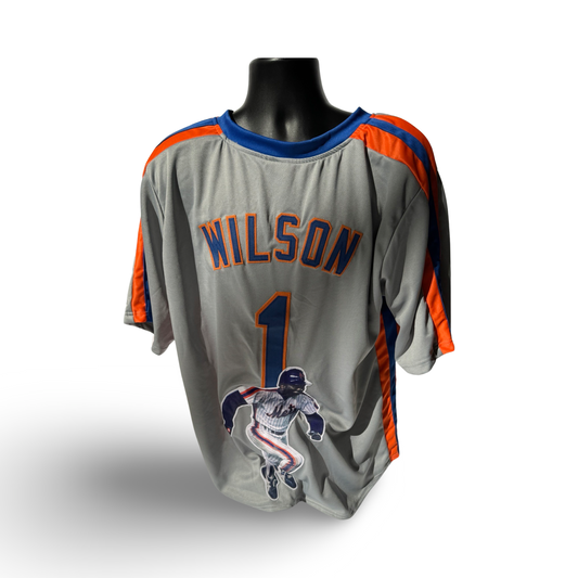 Mookie Wilson New York Mets Unsigned Custom Grey Art Jersey