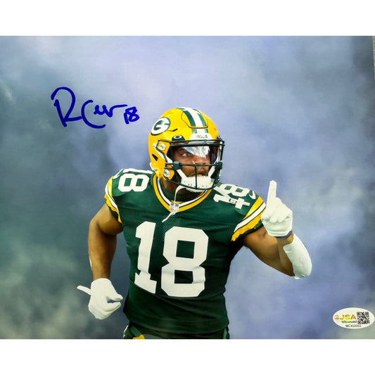 Randall Cobb Autographed Green Bay Packers Tunnel Green Jersey 8x10 JSA
