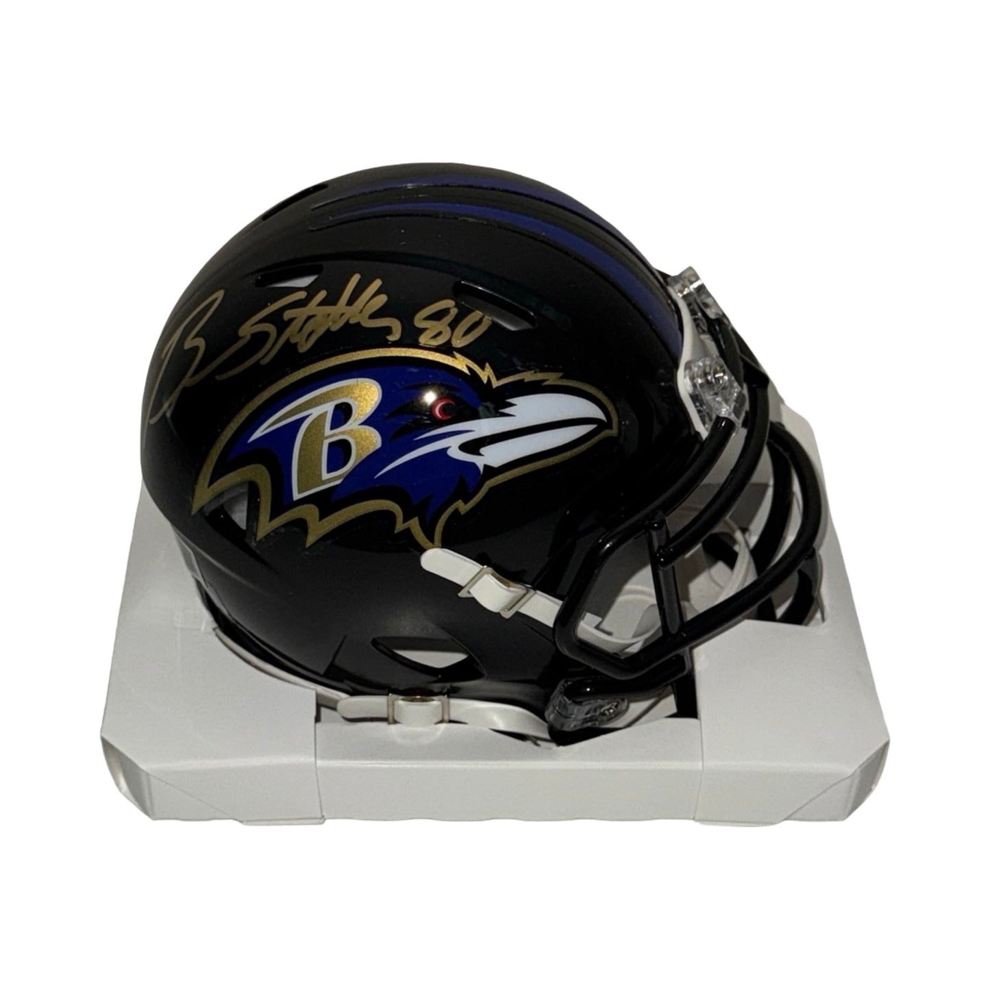 Brandon Stokely Baltimore Ravens Speed Mini Helmet Beckett BAS