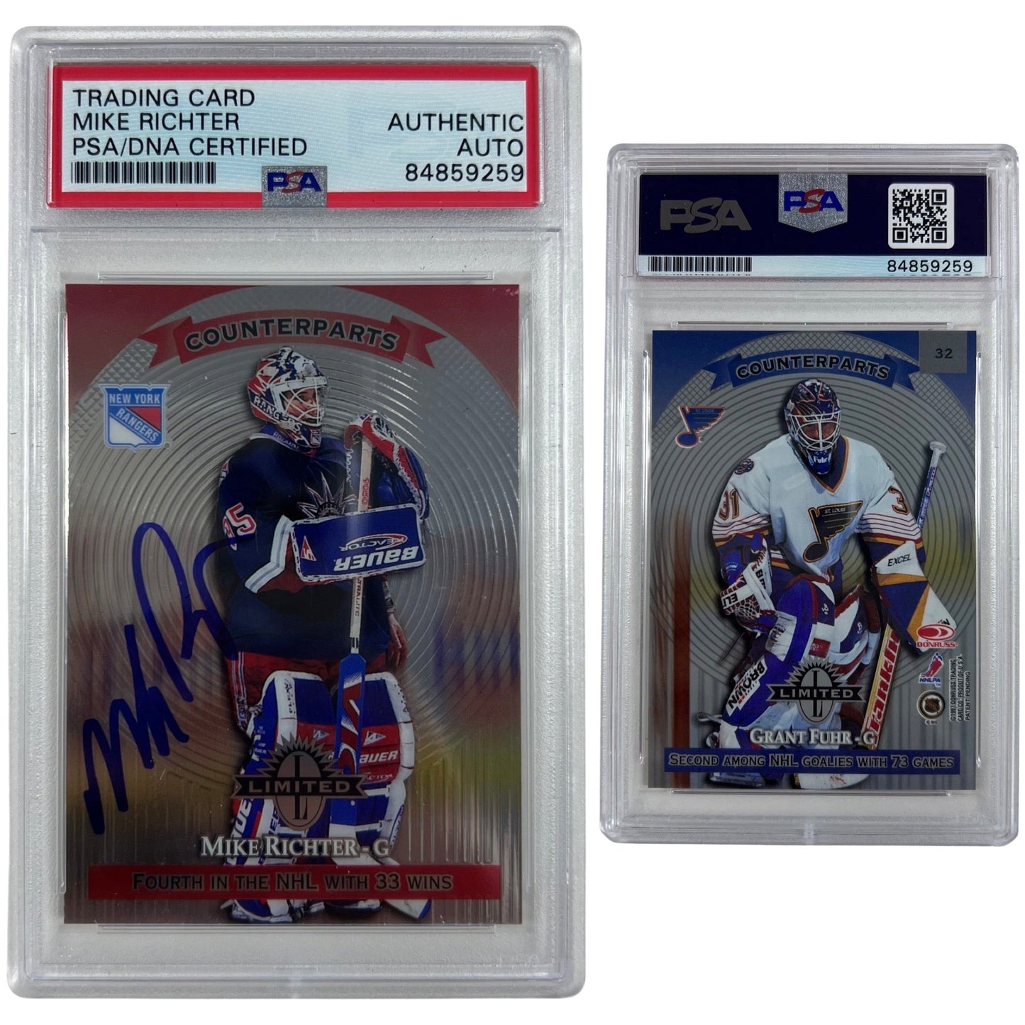 1997-98 Mike Richter Donruss Limited Counterparts #32 Autographed PSA Auto Authentic
