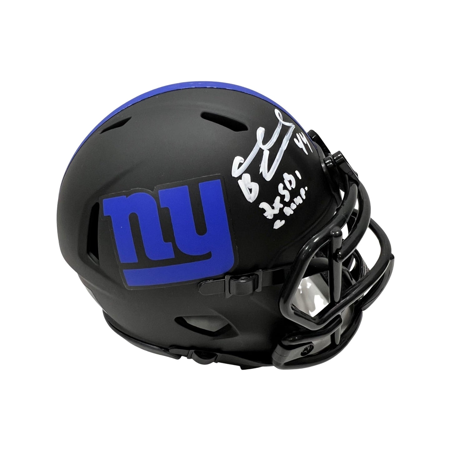 Ahmad Bradshaw Autographed New York Giants Eclipse Mini Helmet 2x SB Champ! Inscription Steiner CX