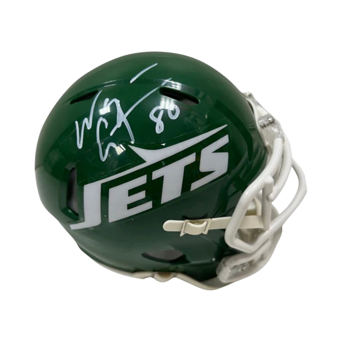 Wayne Chrebet Autographed New York Jets Old School Green Speed Mini Helmet JSA