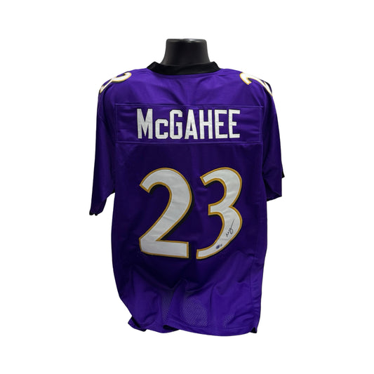 Willis McGahee Autographed Baltimore Ravens Purple Jersey BAS