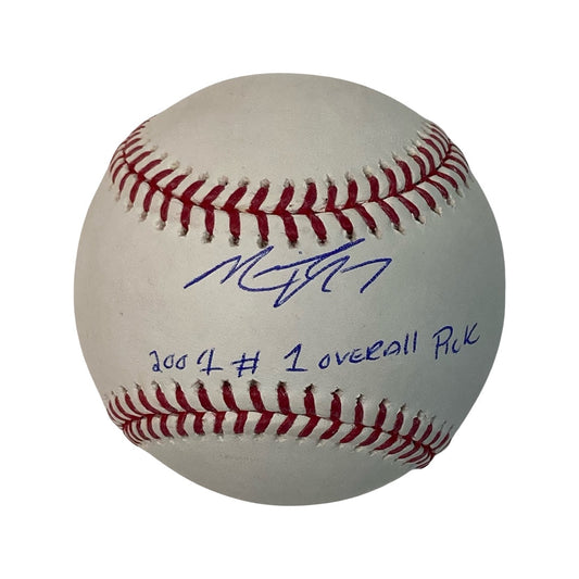 Michael Vick Autographed OMLB 2001 #1 Overall Pick Inscription JSA