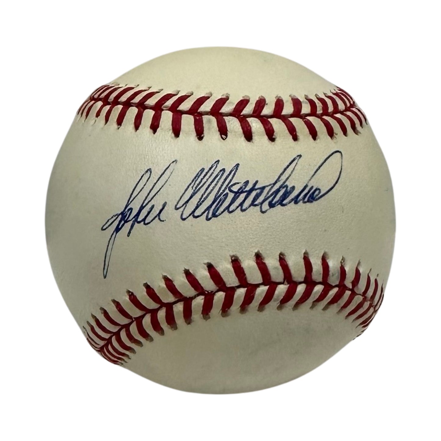 John Wetteland Autographed New York Yankees 1996 World Series Sweet Spot Logo Baseball JSA