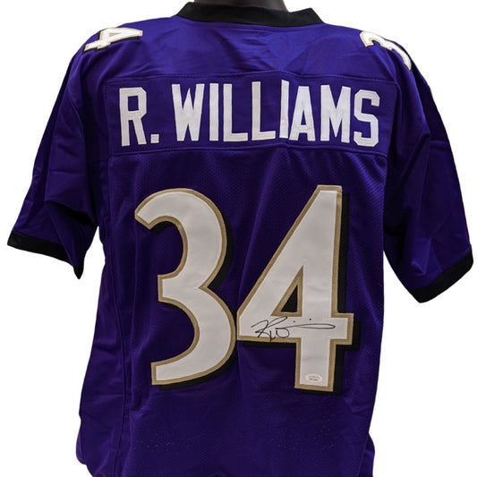 Ricky Williams Autographed Baltimore Ravens Purple Jersey JSA