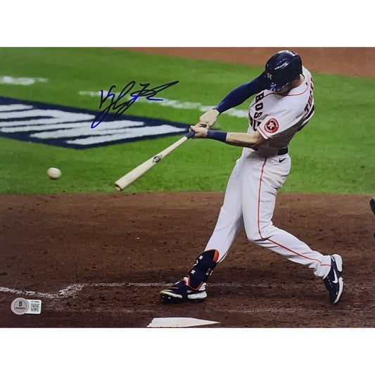 Kyle Tucker Autographed Houston Astros Swing 11x14 Photo Beckett COA