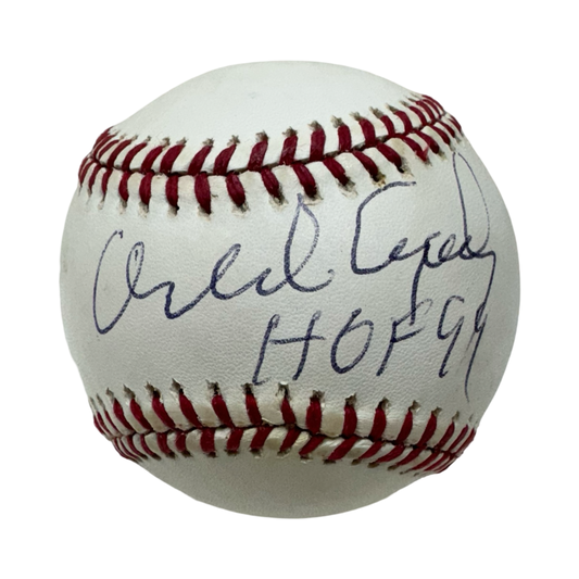 Orlando Cepeda Autographed Official National League Baseball HOF 99 Inscription JSA