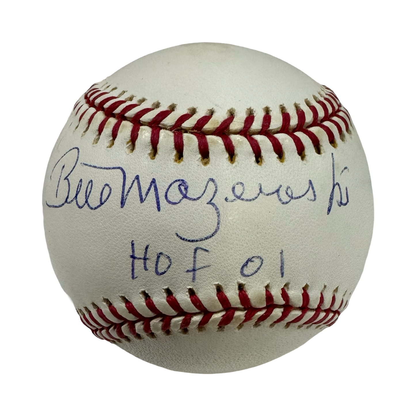 Bill Mazeroski Autographed Pittsburgh Pirates Official National League Baseball HOF 01 Inscription JSA
