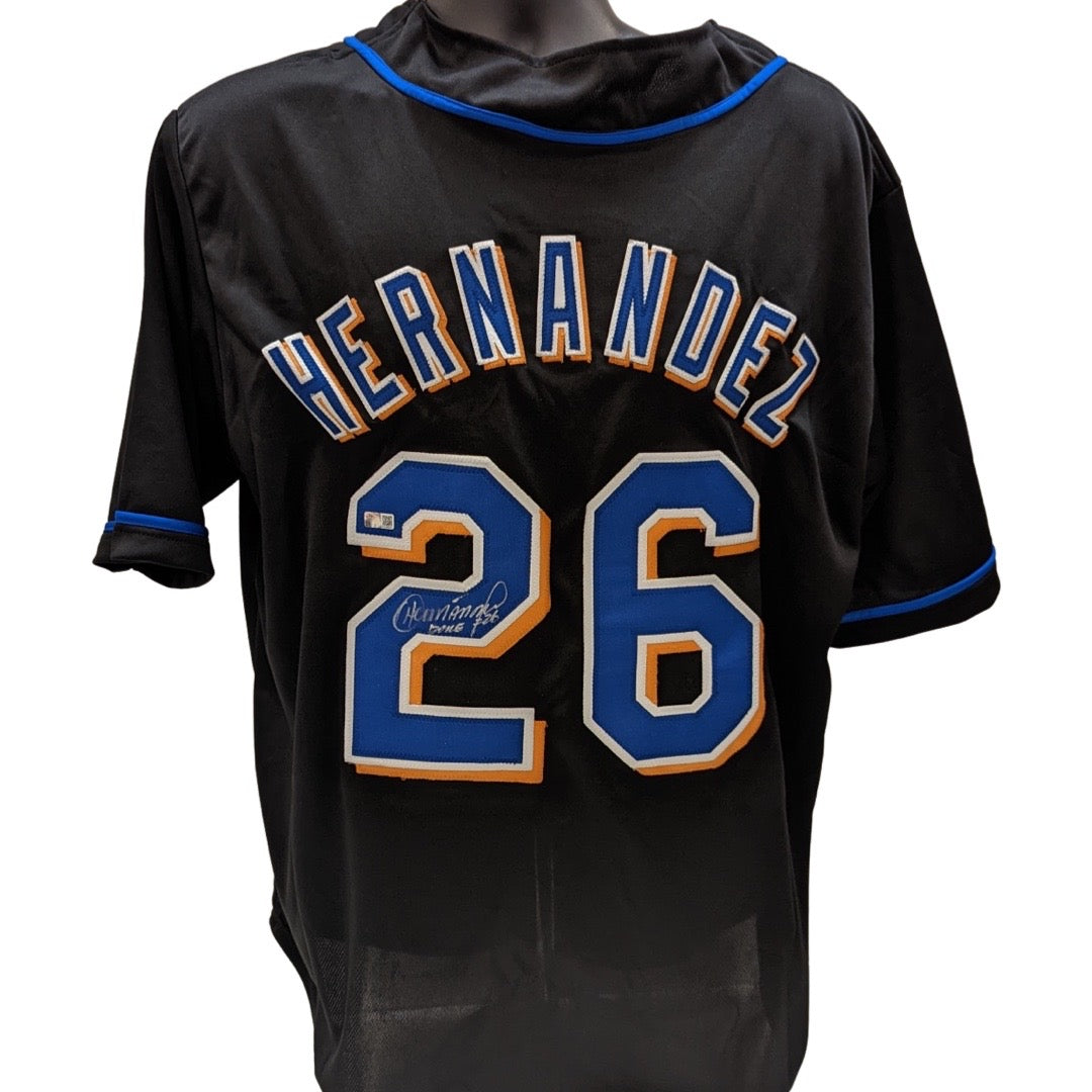 Orlando El Duque Hernandez Autographed New York Mets Black Jersey Steiner CX