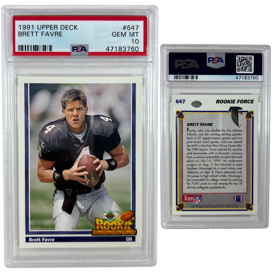 1991 Brett Favre Upper Deck Rookie Force #647 PSA GEM MINT 10