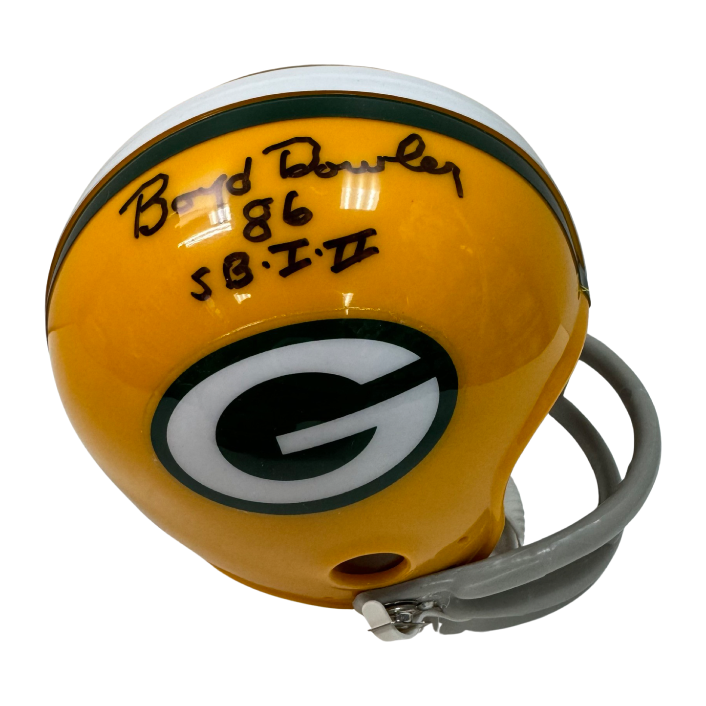 Boyd Dowley Autographed Green Bay Packers Mini Helmet SB I & II Inscription JSA
