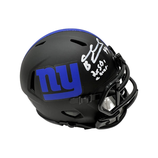 Ahmad Bradshaw Autographed New York Giants Eclipse Mini Helmet “2x SB Champ!” Inscription Steiner CX