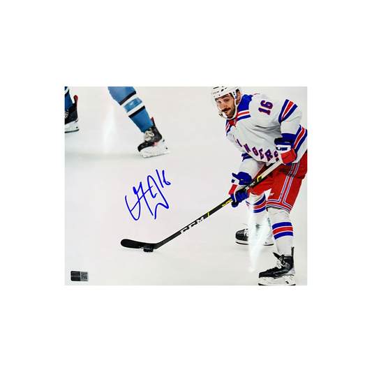 Vincent Trocheck Autographed New York Rangers White Jersey 8x10 Steiner CX