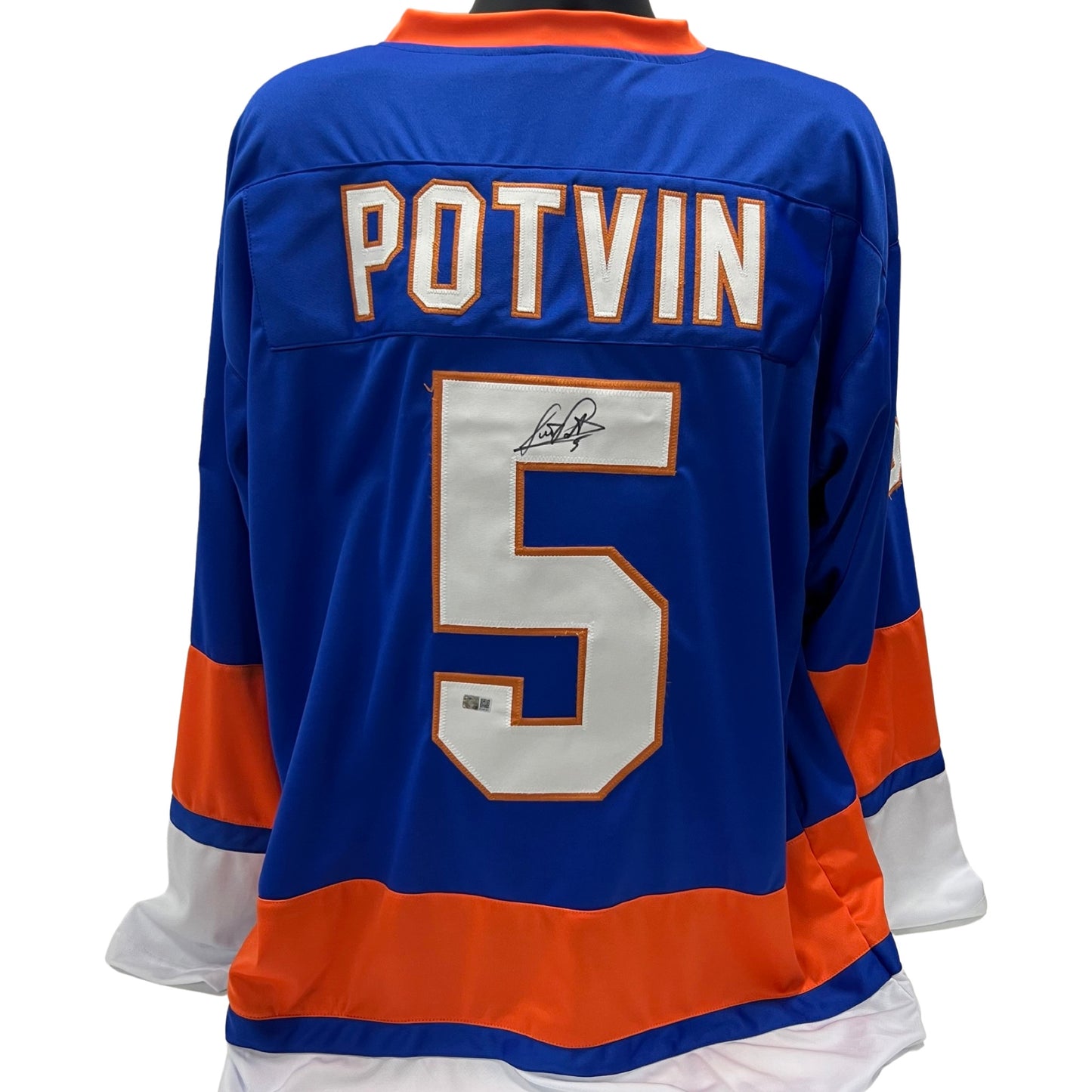 Denis Potvin Autographed New York Islanders Blue Jersey Steiner CX