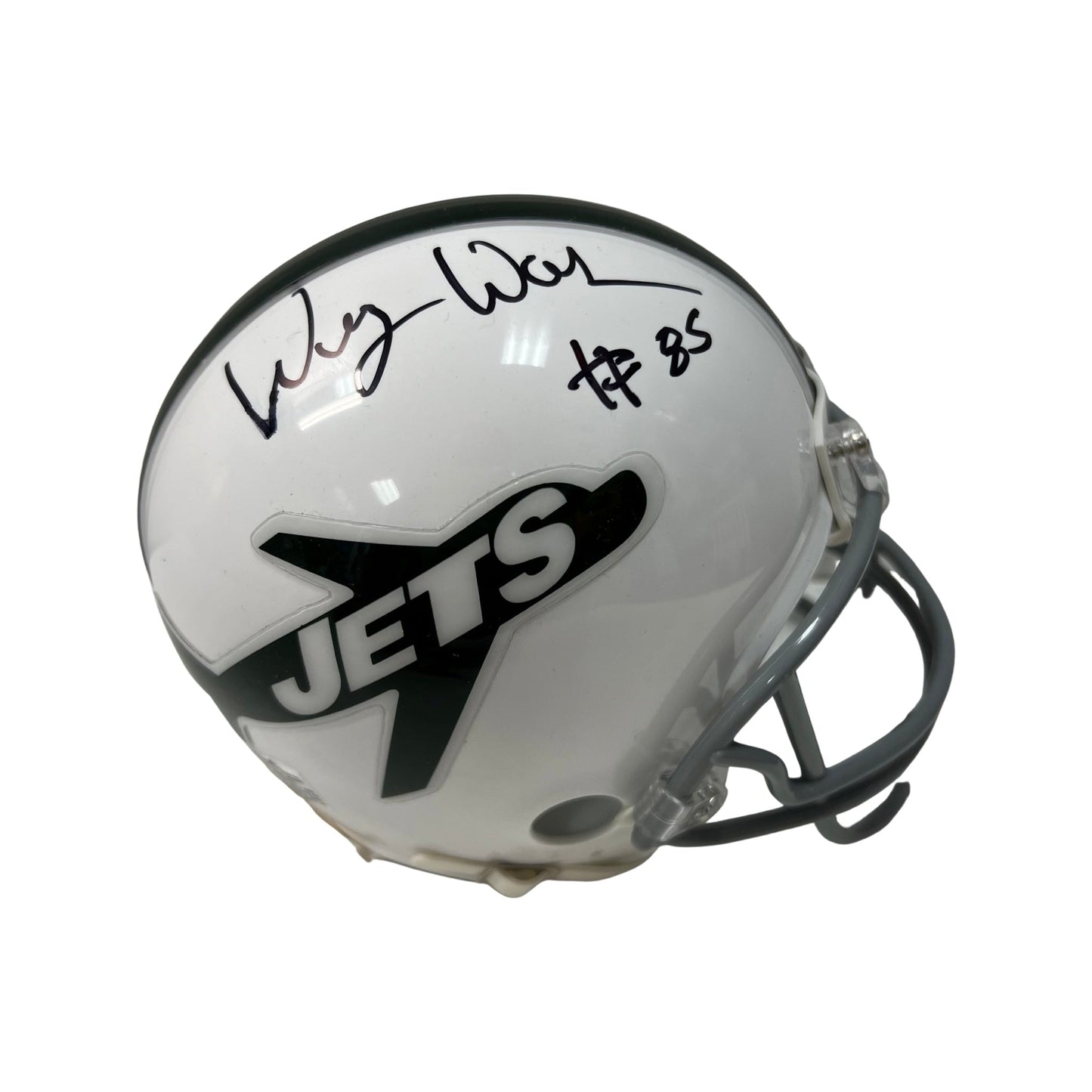 Wesley Walker Autographed New York Jets Vintage White Mini Helmet JSA