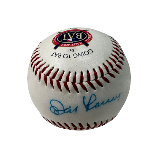 Don Larsen Autographed New York Yankees Going to Bat Logo Baseball Beckett