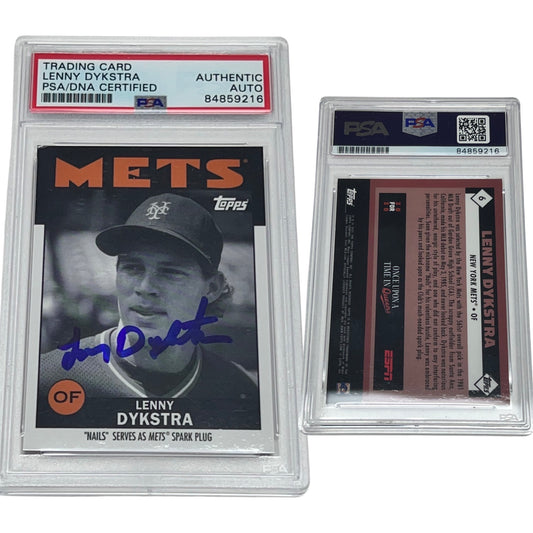 Lenny Dykstra Topps Once Upon a Time in Queens #6 Autographed PSA Auto Authentic
