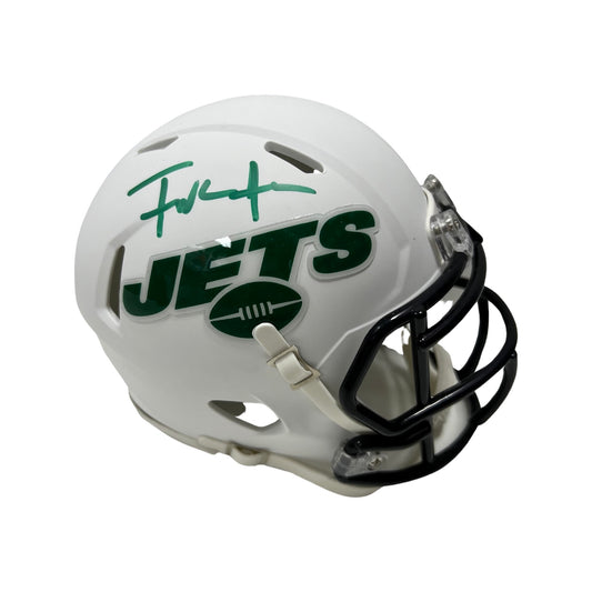 Frank Gore Autographed New York Jets Flat White Mini Helmet JSA