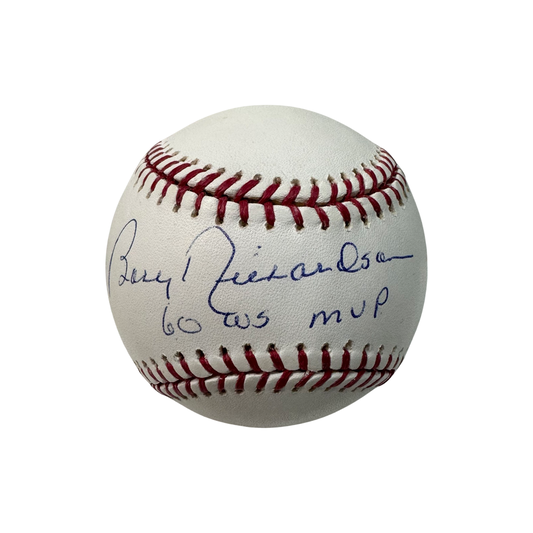 Bobby Richardson Autographed New York Yankees OMLB 60 WS MVP Inscription Beckett