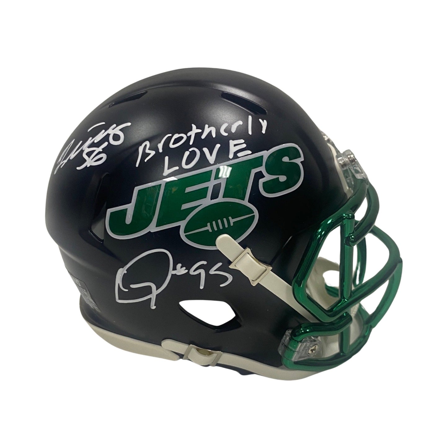 Quinnen & Quincy Williams Autographed New York Jets Alternate Black Mini Helmet "Brotherly Love" Inscription Steiner CX