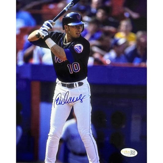 Rey Ordonez Autographed New York Mets Batting Black Jersey 8x10 JSA