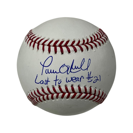 Paul O’Neill Autographed New York Yankees OMLB Last to Wear #21 Inscription Steiner CX