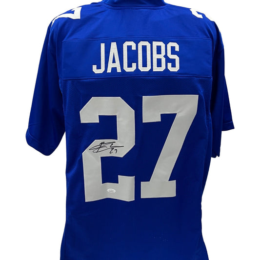 Brandon Jacobs Autographed New York Giants Blue Jersey JSA