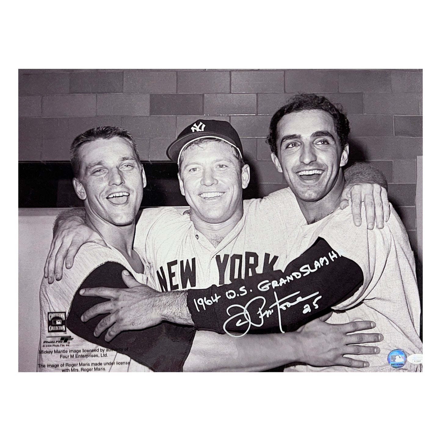 Joe Pepitone Autographed New York Yankees 16x20 1964 WS Grand Slam HR Inscription JSA