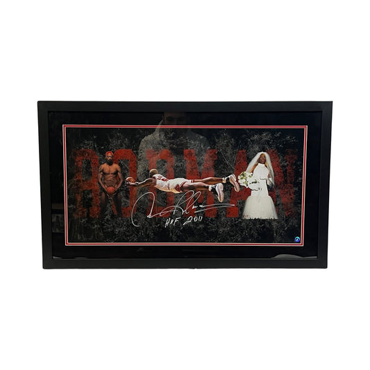 Dennis Rodman Autographed Chicago Bulls Framed 15x30 HOF 2011 Inscription ASI Proof COA