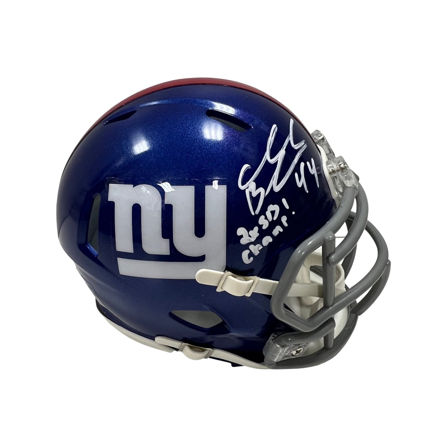 Ahmad Bradshaw Autographed New York Giants Speed Mini Helmet 2x SB Champ! Inscription Steiner CX