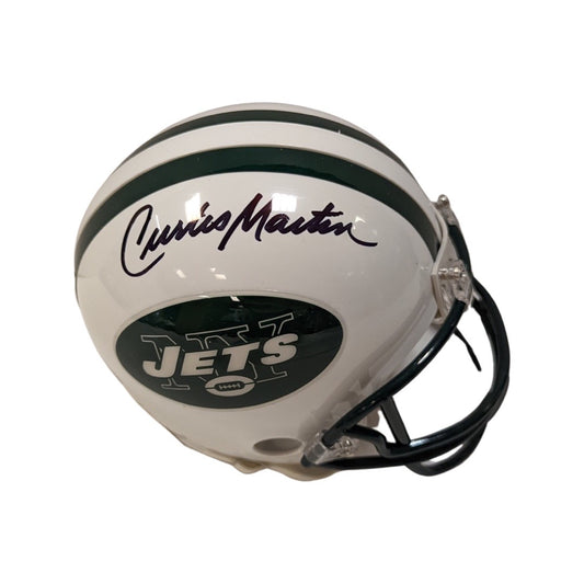 Curtis Martin Autographed New York Jets White Mini Helmet JSA
