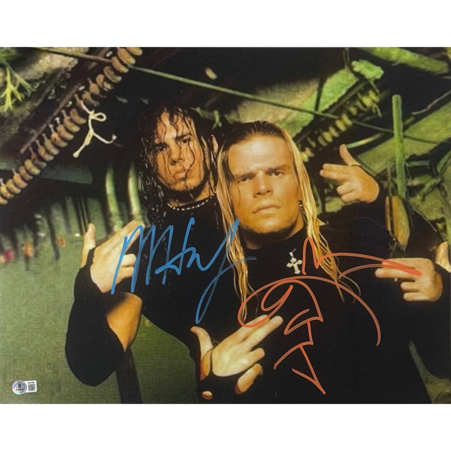 Matt And Jeff Hardy Close Up Autograph 16x20 Beckett BAS