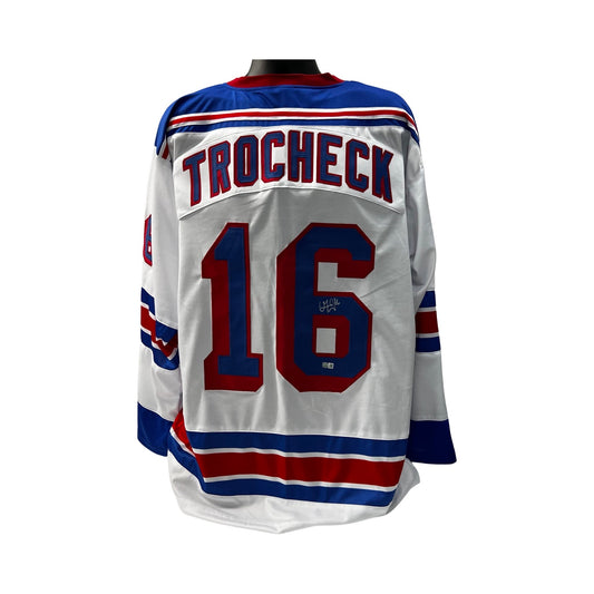 Vincent Trocheck Autographed New York Rangers White Jersey Steiner CX