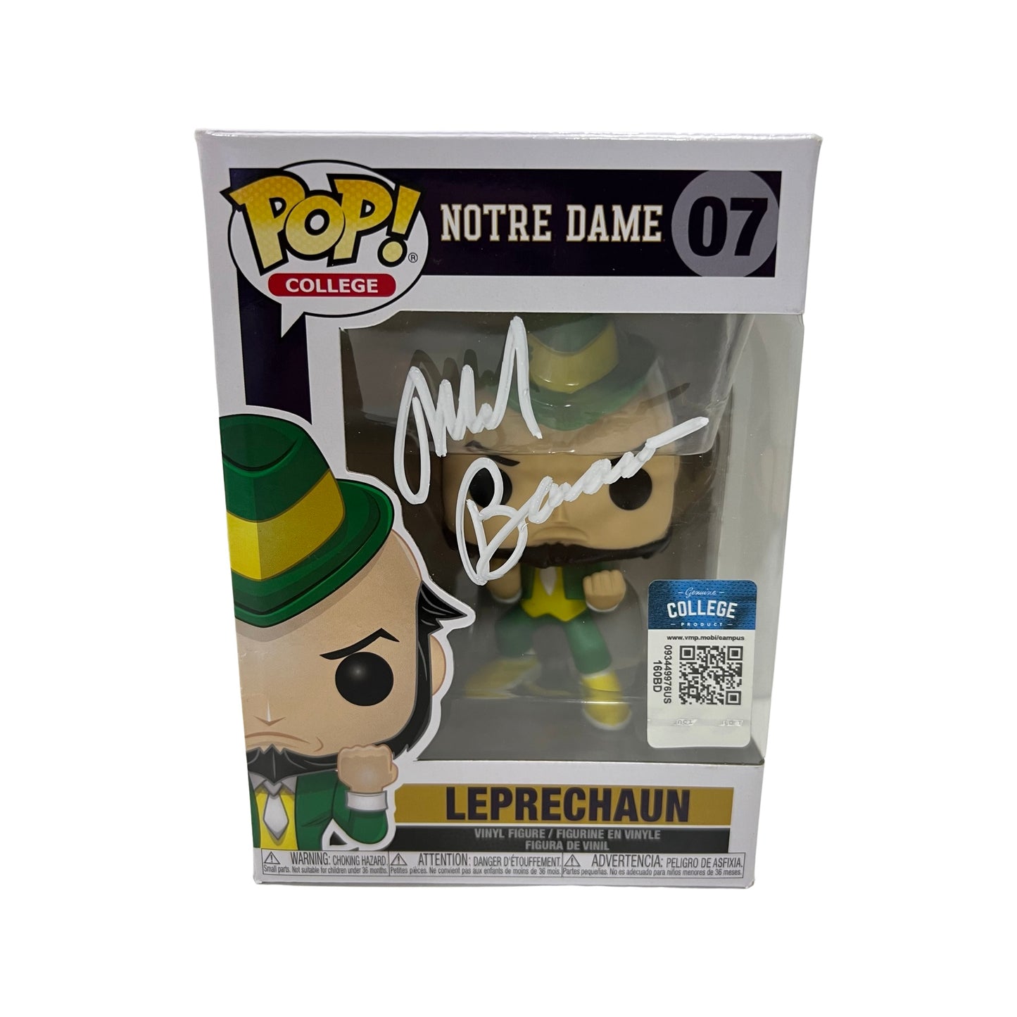 Mark Bavaro Autographed Notre Dame Fighting Irish Leprechaun Funko Pop Steiner CX