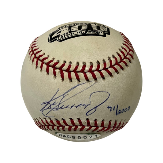 Ken Griffey Jr Autographed Fastest to 400 HRs Logo Baseball LE /2000 Upper Deck
