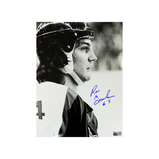 Ron Greschner Autographed New York Rangers B&W Close Up 8x10 Steiner CX