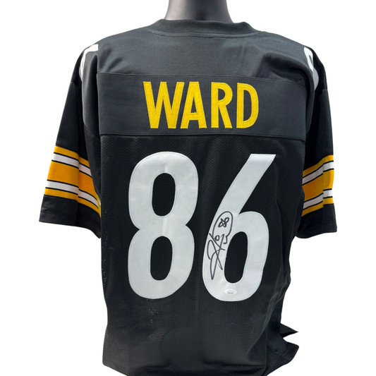 Hines Ward Autographed Pittsburgh Steelers Black Jersey JSA