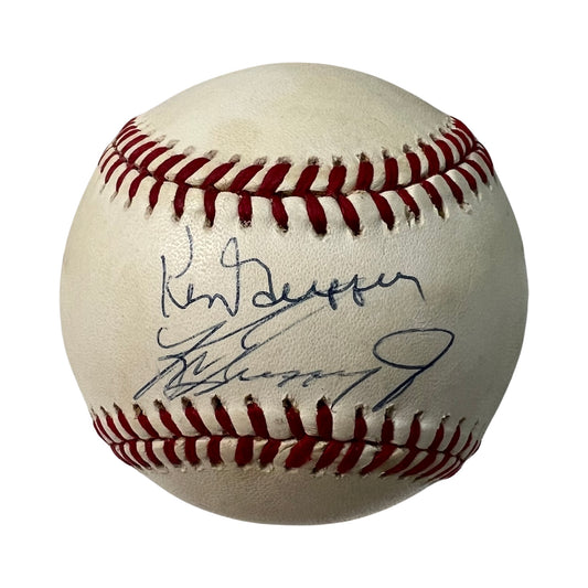 Ken Griffey Jr & Ken Griffey Sr Autographed Seattle Mariners Official American League Baseball PSA